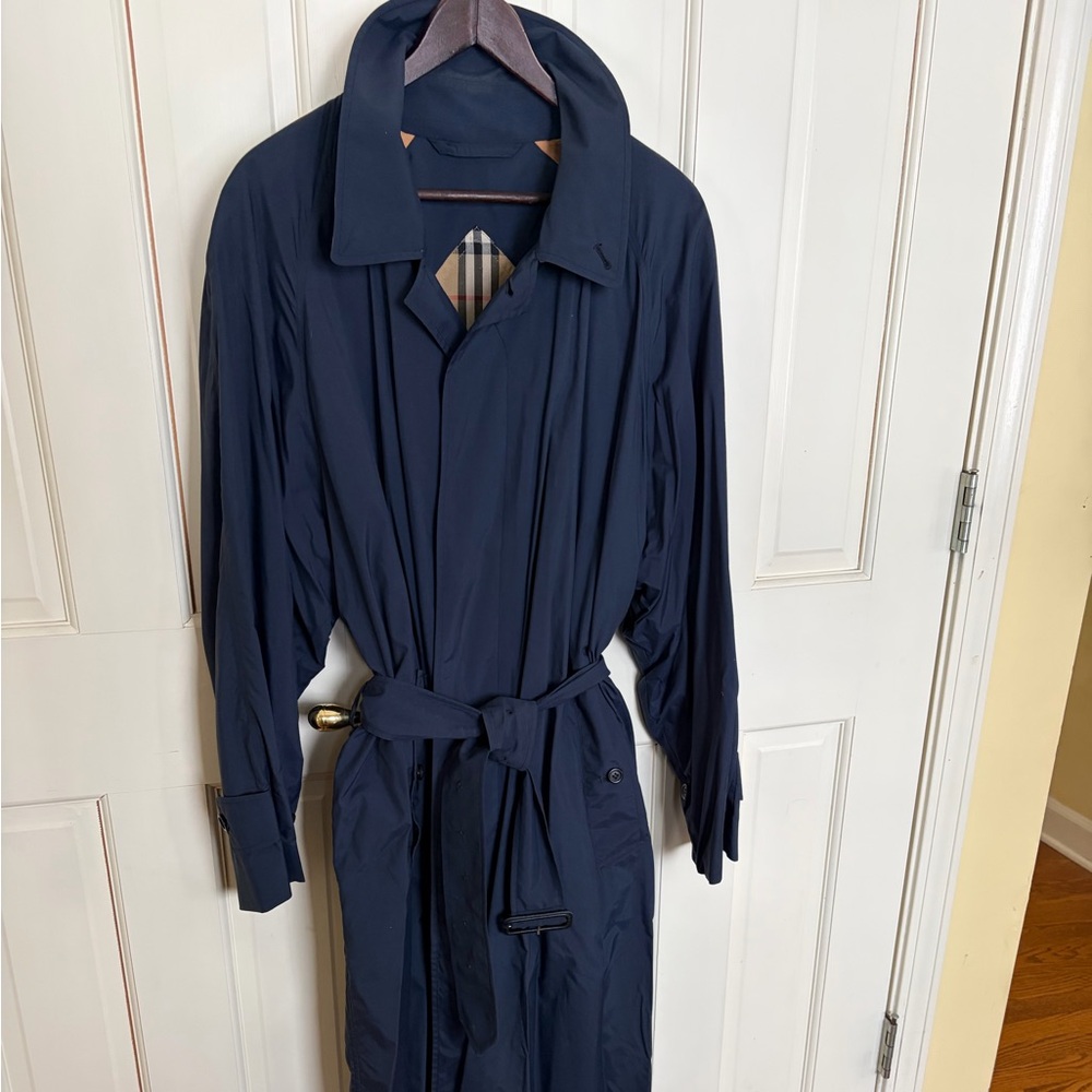 Burberrys Mens Navy Trench Coat